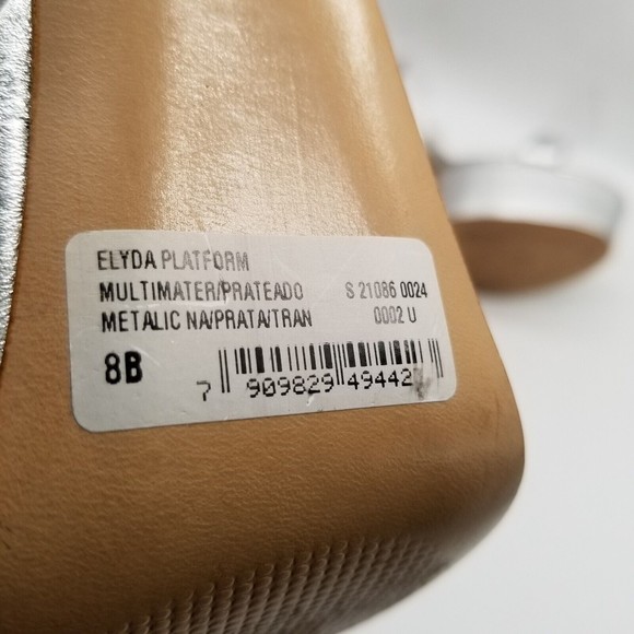 SCHUTZ Women Elyda Platform Heel Sandals Silver 8 - Picture 9 of 9